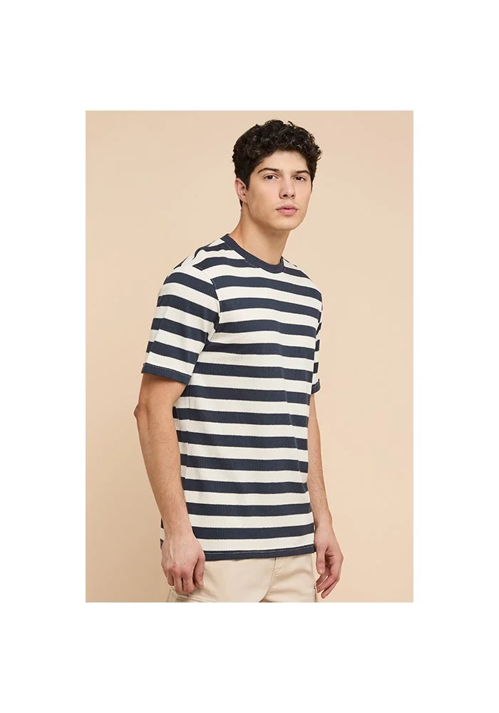 R&b  Striped T-Shirt with Crew Neck and Short Sleeves for Men | Best Price UAE
