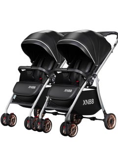 MaBaby Twin Stroller, Foldable And Detachable Travel Stroller, Can Sit And Lie, Lightweight Pram From 0-4Years  - Image 1