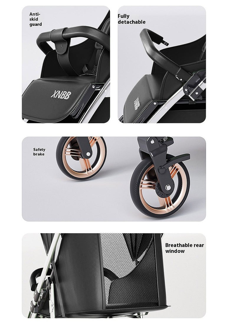 MaBaby - Twin Stroller, Foldable And Detachable Travel Stroller, Can Sit And Lie, Lightweight Pram From 0-4Years - Image 1