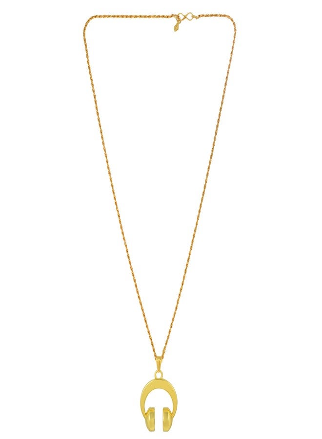 Memoir Brass Goldplated headphone design Fashion Pendant Men Women (PCAJ3016) - Image 2