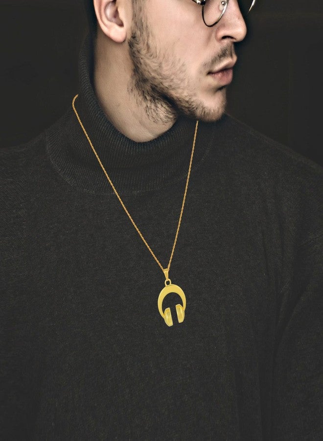 Memoir Brass Goldplated headphone design Fashion Pendant Men Women (PCAJ3016) - Image 3