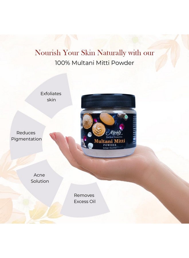 Mirintz 100% Natural Multani Mitti | (100 gms) Fuller's Earth DIY Clay Face Mask | Herbal Multani Mitti Powder for Face, Skin, & Hair | Ayurvedic Multani Matti Face Mask for Women Skin Care & Hair Care - Image 3