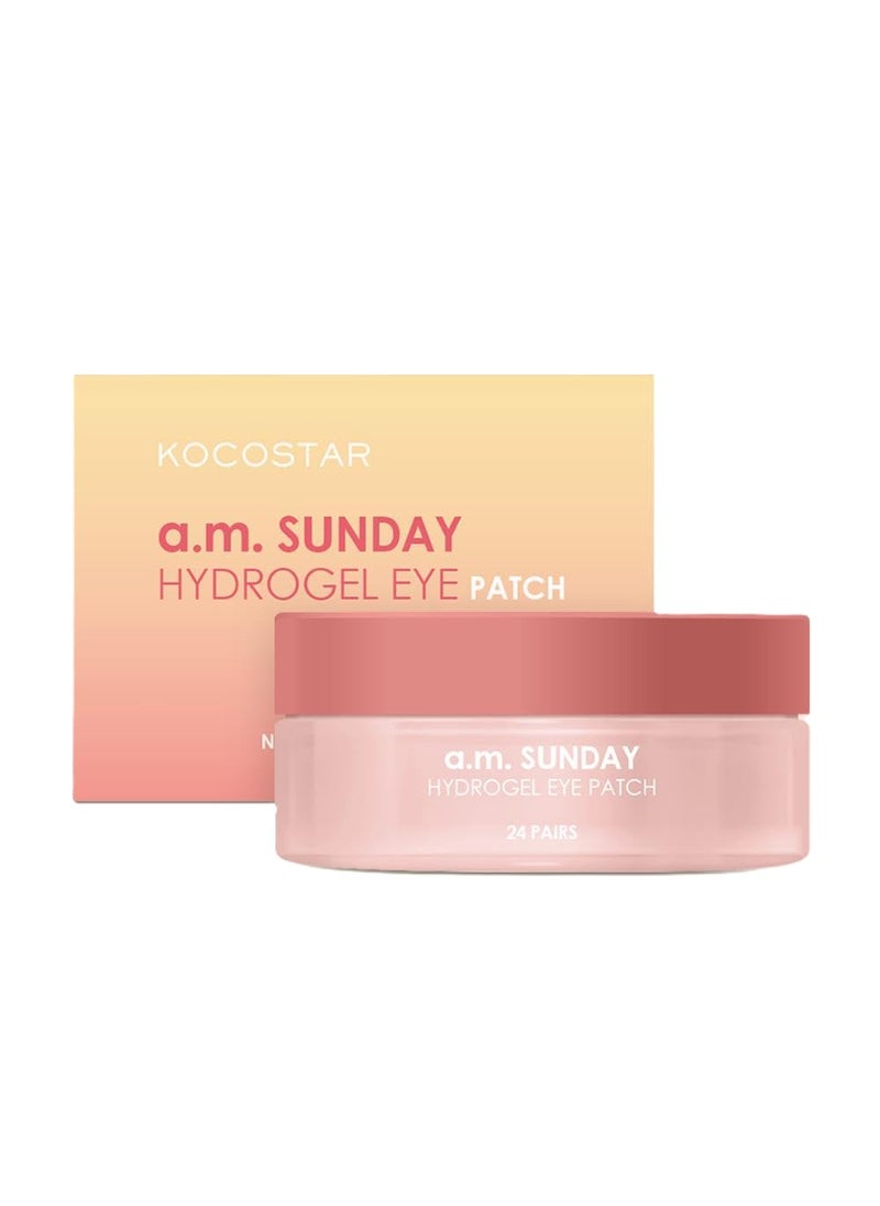 KOCOSTAR KOCOSTAR a.m Sunday Hydrogel Under Eye Patches with Norwegian Collagen, Hydrating & Nourishing, Reduces Dark Circles and Dry Skin, Korean Skincare (24 pairs/ 48 patches) 