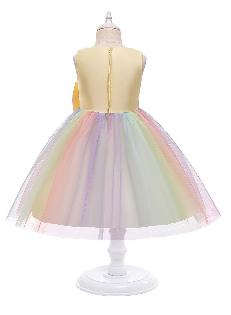 Loquat Summer new unicorn children's dress princess skirt children's dress girls  Yellow  - Image 2