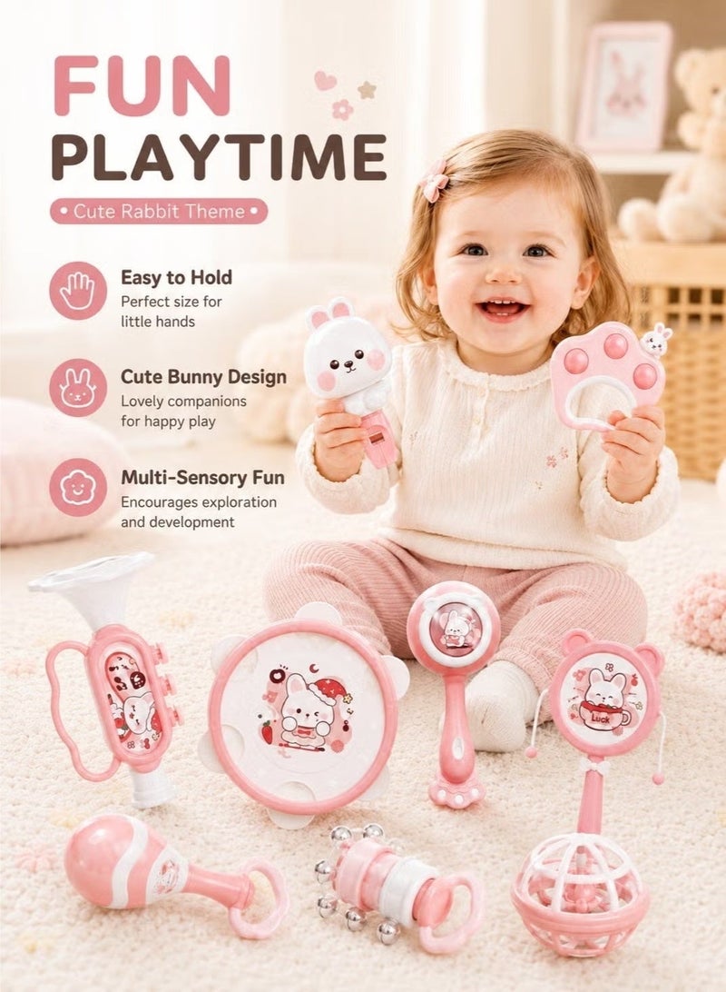 Vibe Mart 10-Piece Rattle playset Infant early education musical instruments Hand clapping drum toys Rattle toys Odorless and non-toxic Can be bitten Early education music enlightenment - Image 4