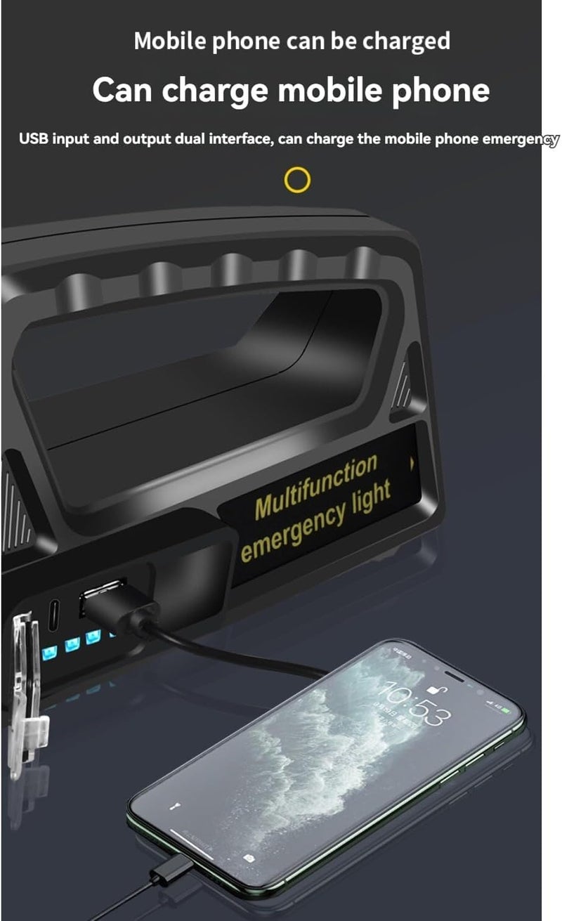 Glaceon 1000000 Lumens Spotlight Rechargeable Led Spotlight Flashlight with 350 Rotate Head 9 Modes Bright Spot Lights Outdoor Handheld IPX6 Waterproof Solar Flashlight GC05 - Image 4