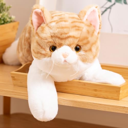 SNOWOLF Weighted Cat Stuffed Animals Plush Toy 197in Realistic Orange Cat Plushie Kawaii Toys Soft Ginger Kitten Doll Gift for Boys Girls Birthday Christmas - Image 1