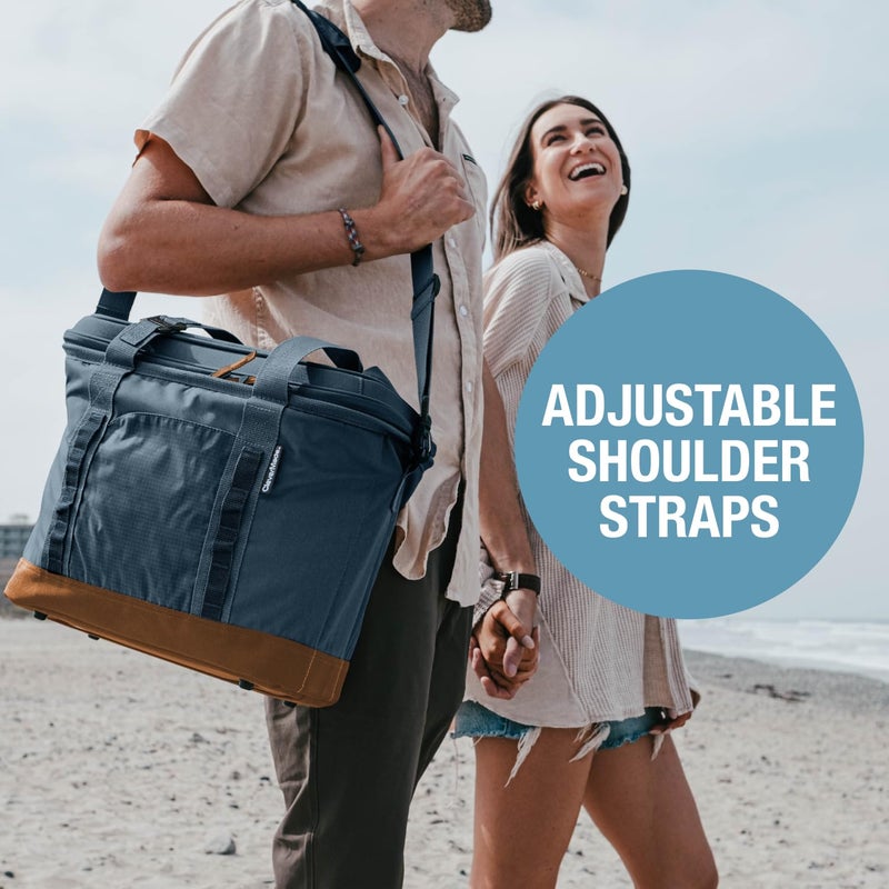 CleverMade Pacifica Collapsible Cooler Bag â€“ Large Portable Cooler Bag for Travel, Foldable Insulated Cooler for Beach, Picnic & Tailgating, Holds Up to 50 Cans, Leakproof Soft Carry Cooler - Gray - Image 4