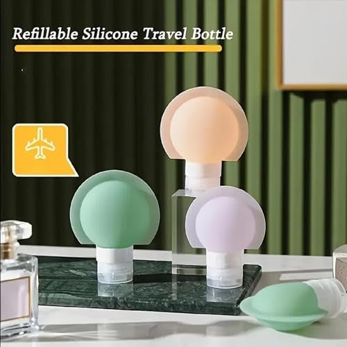 VIVUE Silicone Lotion Bottle | 60ml Reusable Portable Travel Bottles for Toiletries | Squeeze Container Dispenser Silicone Bottle For Shampoo, Lotion, Soap, Liquids 3 Pack - Image 2