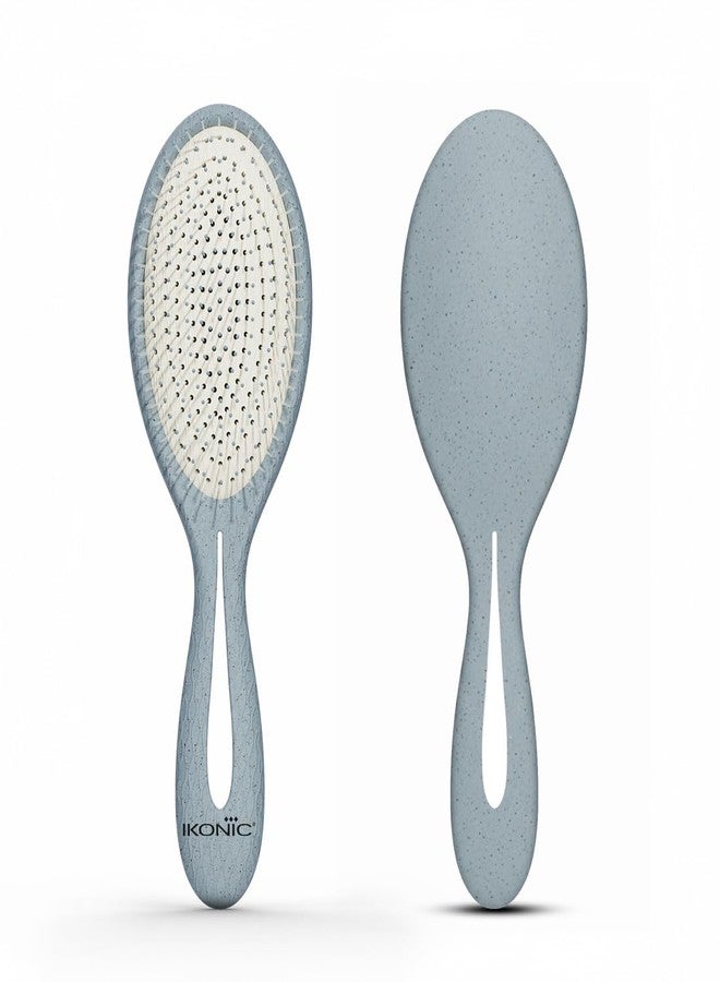 Ikonic Me Paddle Hair Brush IKM 2357 - eco Concious Flexible Nylon Bristles, Rounded Tips, TPR Cushioned Base, Pressure-Free Detangling, Breakage Control, Ergonomic Handle, Wet Dry Use – Powder Blue - Image 1