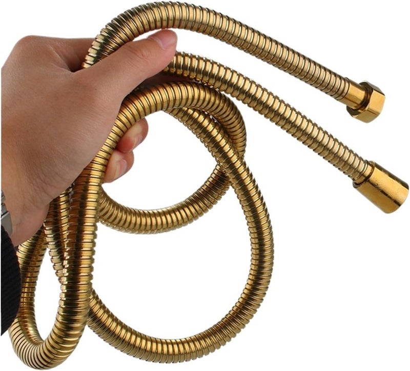 Gold Stainless Steel Flexible Shower Hose Long Bathroom Water Extension Plumbing Pipe Pulling Tube(120cm) - Image 4