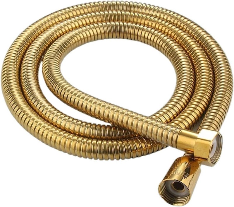 Gold Stainless Steel Flexible Shower Hose Long Bathroom Water Extension Plumbing Pipe Pulling Tube(120cm) - Image 1