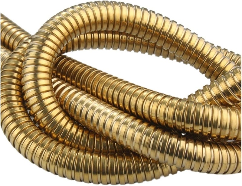Gold Stainless Steel Flexible Shower Hose Long Bathroom Water Extension Plumbing Pipe Pulling Tube(120cm) - Image 2