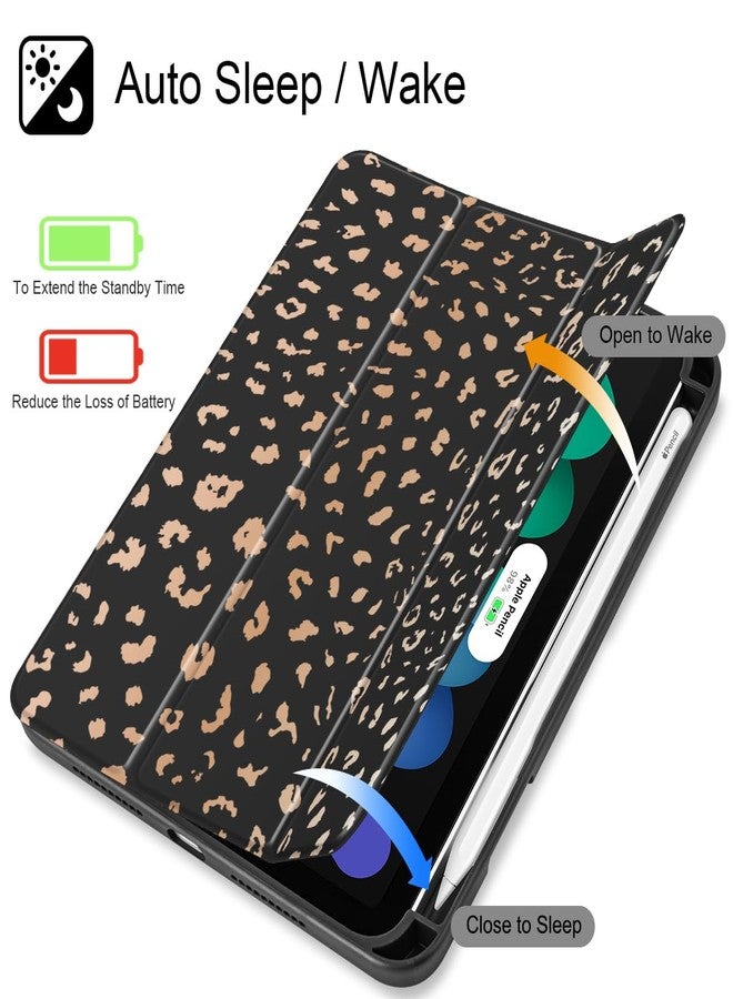May Chen Slim Case for iPad mini 7 (A17 Pro, 7th Generation) 2024 / iPad mini 6 (6th Gen) 8.3 Inch, [Built-in Pencil Holder] Shockproof Cover Clear Clear Back Shell Auto Wake/Sleep, Leopard Print - Image 3