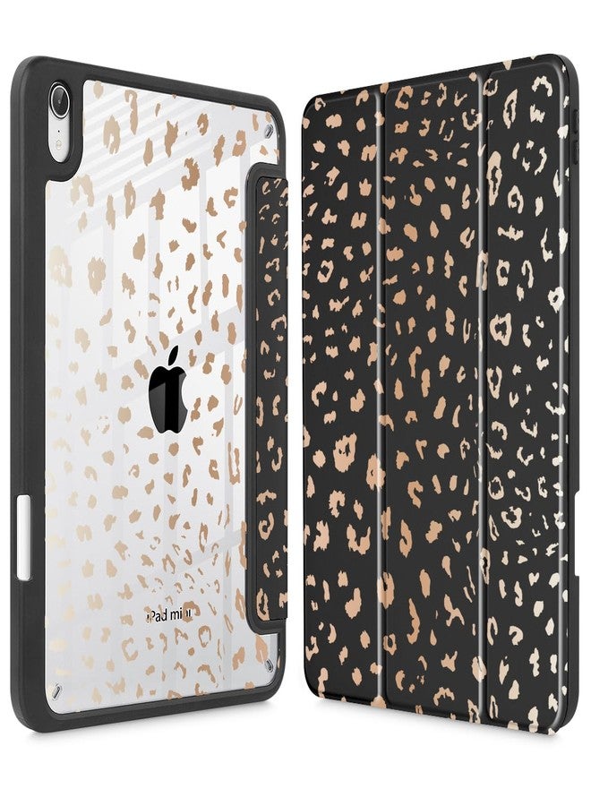 May Chen Slim Case for iPad mini 7 (A17 Pro, 7th Generation) 2024 / iPad mini 6 (6th Gen) 8.3 Inch, [Built-in Pencil Holder] Shockproof Cover Clear Clear Back Shell Auto Wake/Sleep, Leopard Print - Image 1