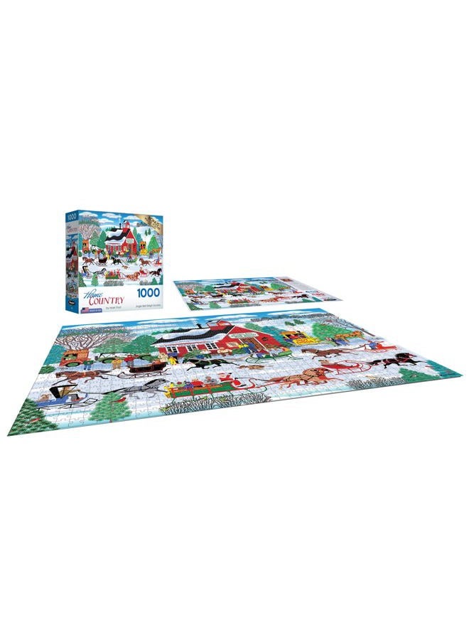 Rose Art Home Country Jigsaw Puzzle 1000pc Jingle Bell Sleigh Society - Image 3