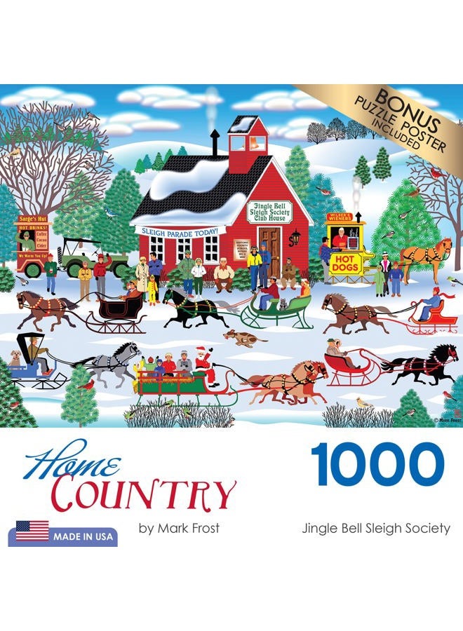 Rose Art Home Country Jigsaw Puzzle 1000pc Jingle Bell Sleigh Society - Image 4