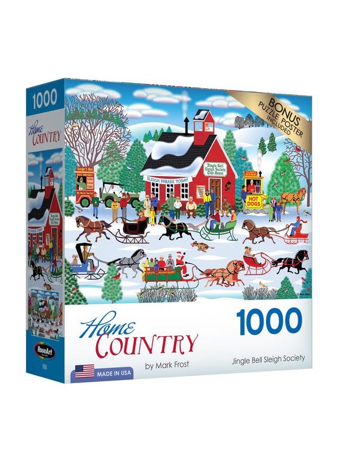 Rose Art Home Country Jigsaw Puzzle 1000pc Jingle Bell Sleigh Society - Image 2