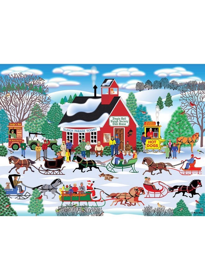 Rose Art Home Country Jigsaw Puzzle 1000pc Jingle Bell Sleigh Society - Image 1