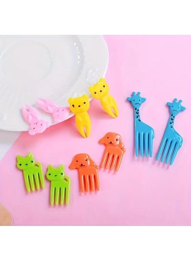Cross-border Japanese Household Cartoon Creative Fruit Fork Color Cute Animal Fruit Fork Suit Wholesale-Color:Opp Bag-Specifications:[factory Direct Sales] Three-dimensional Leaf Style 8pcs  - Image 3