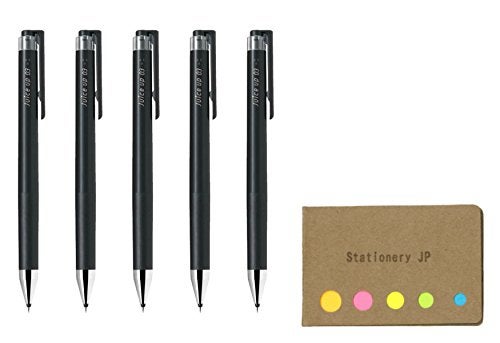 Stationery JP Pilot juice up 03 Retractable Gel Ink Pen, Hyper Fine Point 0.3mm, Black Ink, 5-Pack, Sticky Notes Value Set - Image 1
