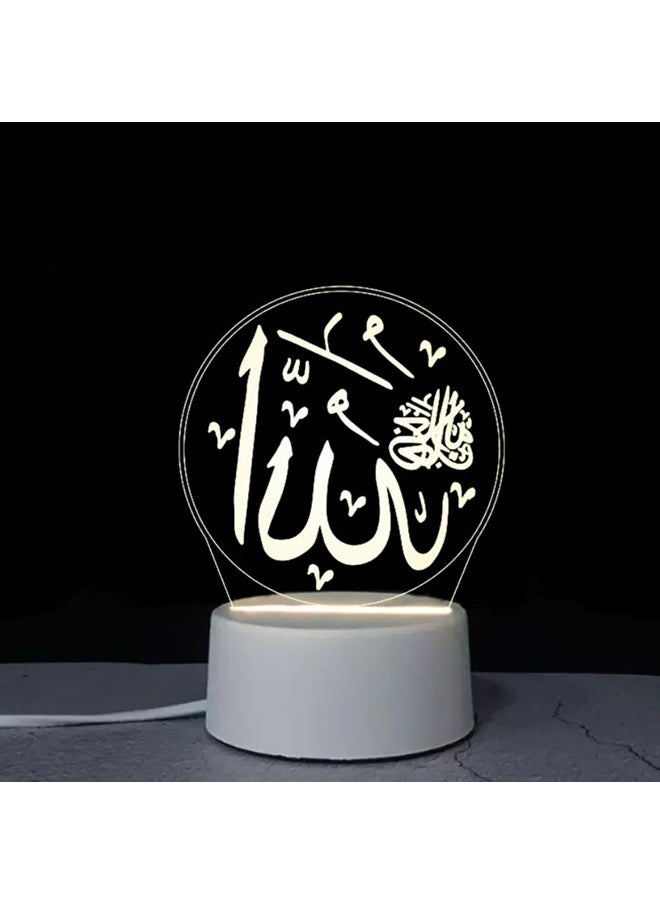 We Happy 3D LED Night Light Islamic Calligraphy Lamp Muslim Ramadan & Eid Gift Spiritual Home Decor USB-Powered Acrylic Arabic Wall Art  - Image 2