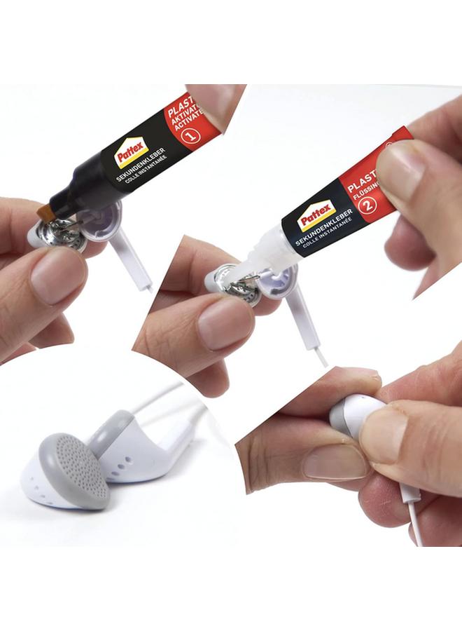 Pattex All Plastic Long-Lasting Super Glue with Quick Dry Activator Clear 2751621 - Image 5