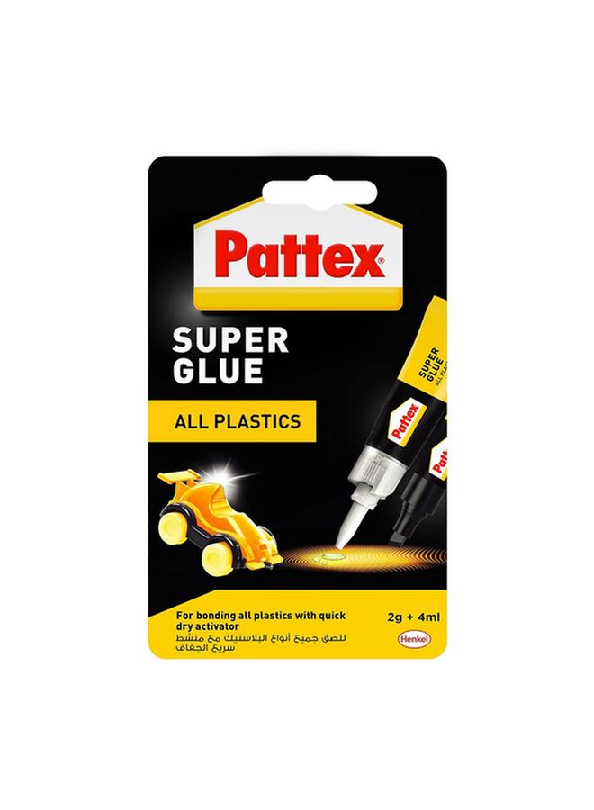 Pattex All Plastic Long-Lasting Super Glue with Quick Dry Activator Clear 2751621 - Image 2