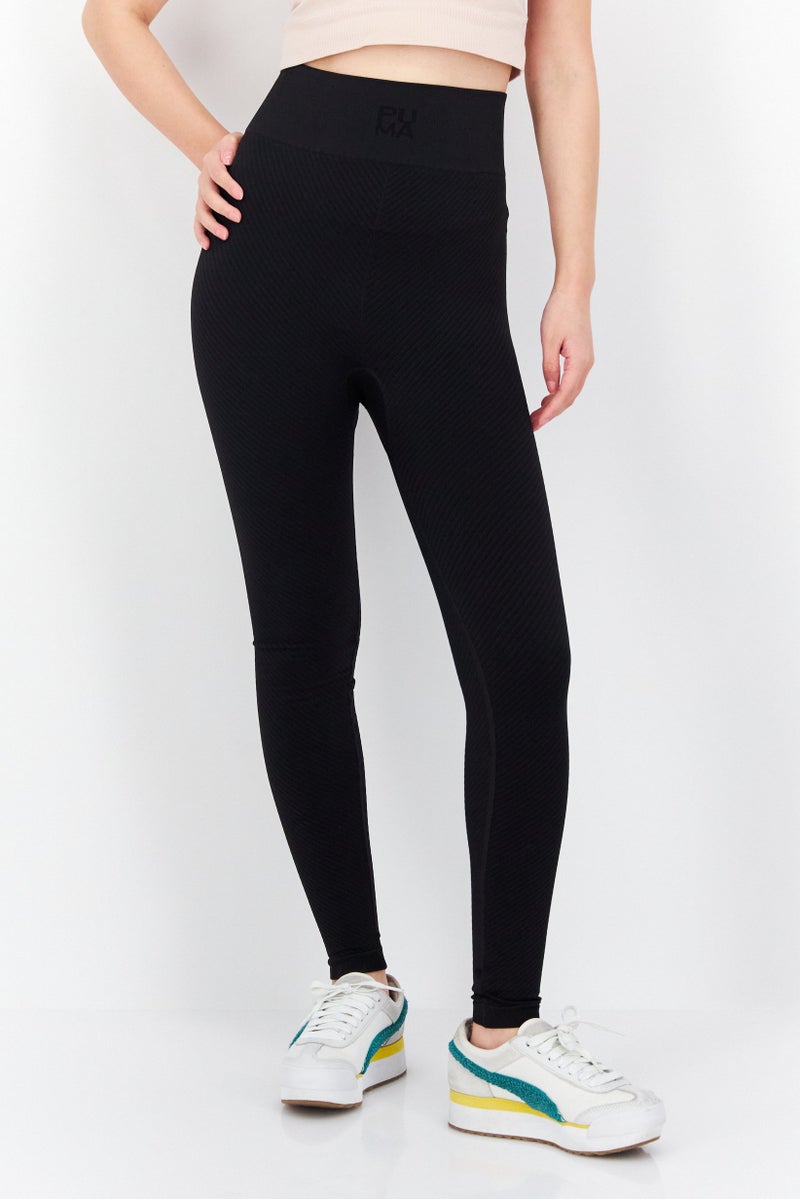 PUMA Women Sport Fit Textured Training Leggings, Black - Image 1
