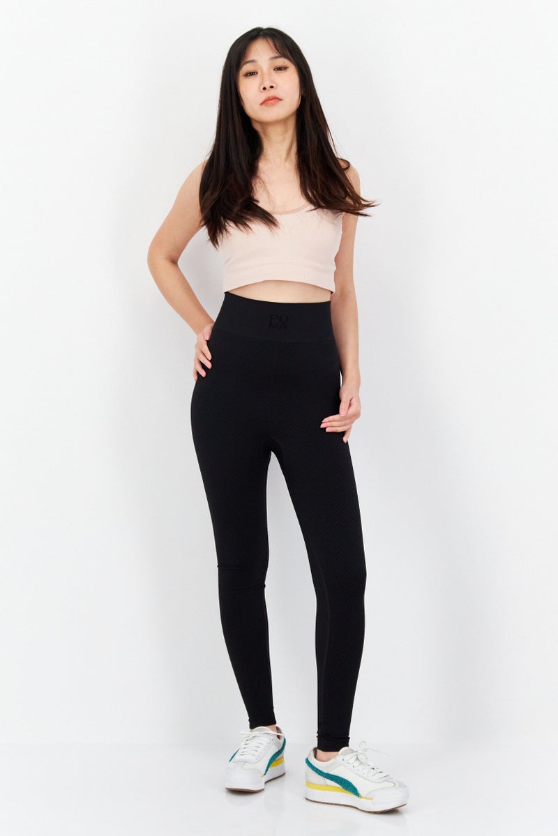 PUMA Women Sport Fit Textured Training Leggings, Black - Image 3