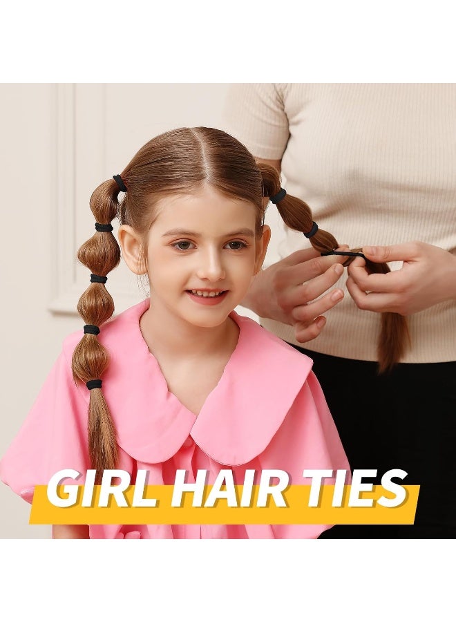 YGDZ 300PCS Black Cotton Hair Ties: Mini Elastic Ponytail Holders and Seamless Hair Bands for Little Girls, Kids, and Toddlers - Image 5