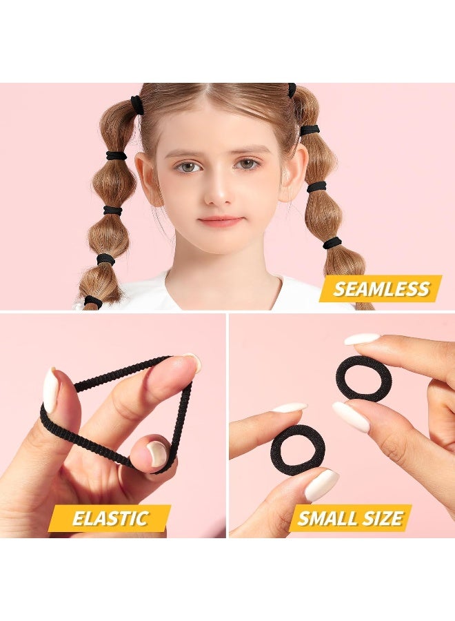 YGDZ 300PCS Black Cotton Hair Ties: Mini Elastic Ponytail Holders and Seamless Hair Bands for Little Girls, Kids, and Toddlers - Image 4