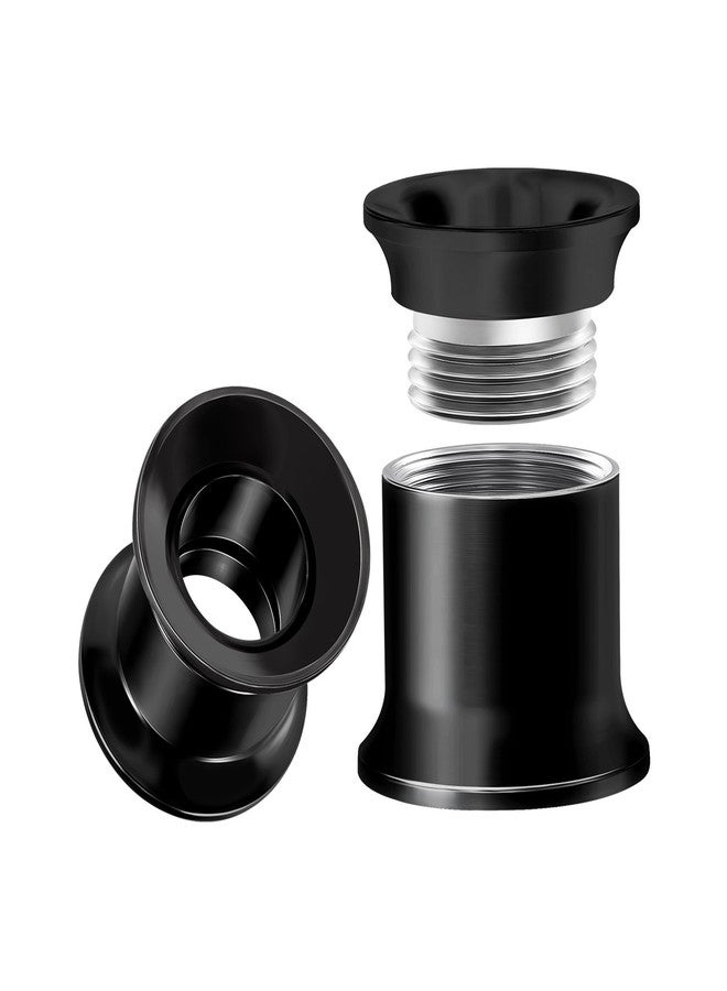BIG GAUGES Pair of Internally Threaded Surgical Steel Black Double Flared Piercing Jewelry Stretcher Ear Plug Earring Lobe Tunnel, Stainless Steel,Metal,Steel, - Image 1