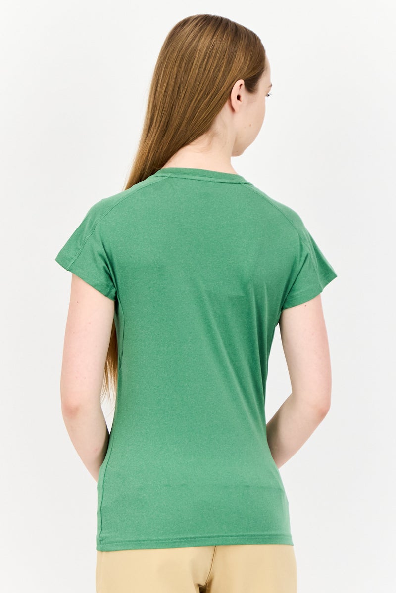 Adidas Women Sportswear Fit Short Sleeves Tops, Green  - Image 3