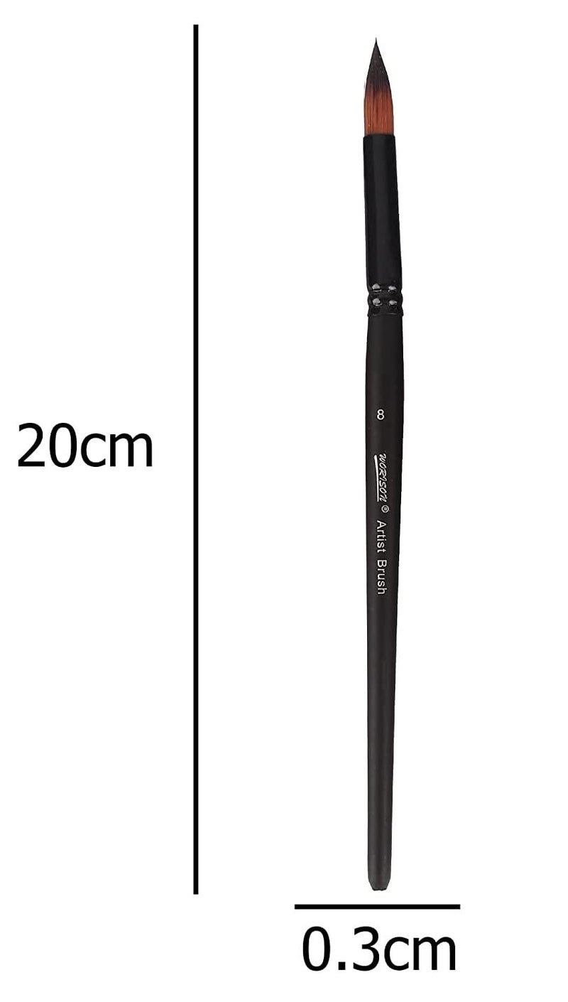 Kabeer Art Short Black Handle Synthetic Mix Paint Brush Set, 5 Pieces - Image 5