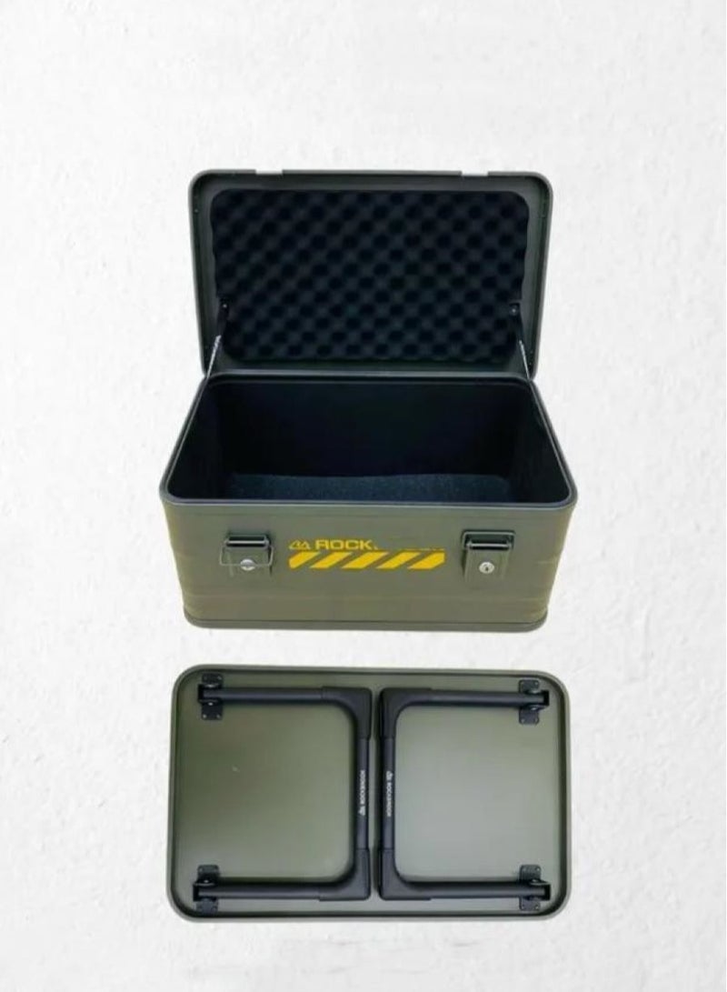 Rock Portable Storage Box 50L Camping Hand Box with Folding Stand Lock - Image 3