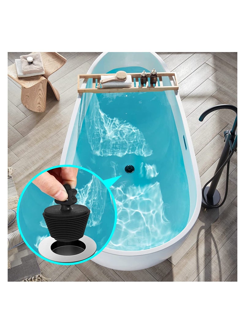 Universal Silicone Bathtub Plug Set 2 Pack Eco Friendly Drain Stopper for Kitchen and Bathroom Sinks Black Color - Image 5