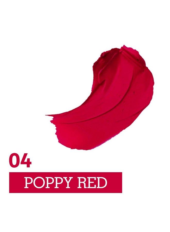 Million Colors Oh Lala Lady Bullet Lipstick Long Lasting Creamy Matte Finish Lipstick Enriched With Vite & Castor Oil (Poppy Red 04 3.5G) - Image 4