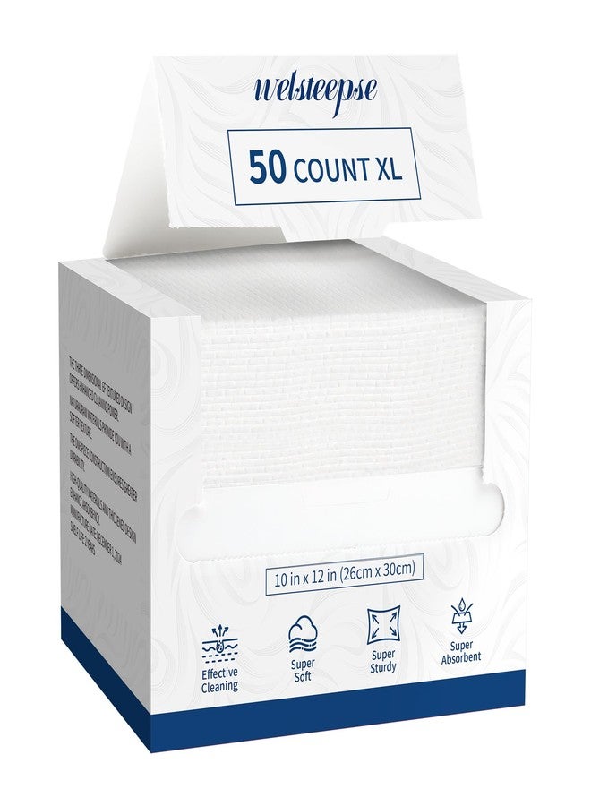 Welsteepse Disposable Face Towelettes, Makeup Remover Dry Wipes, Ultra Soft, 100% Biobased 50PCS - Image 1