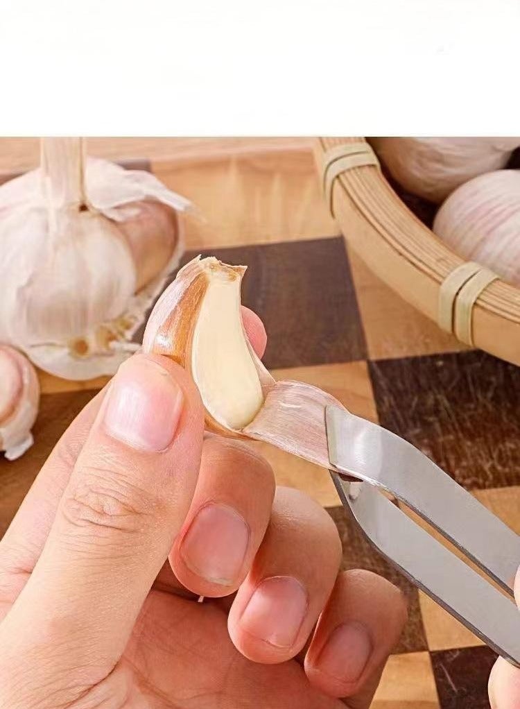 3-Piece Stainless Steel Garlic Peeler– Easy and Quick Garlic Skin Remover Tongs for Kitchen Use  - Image 5