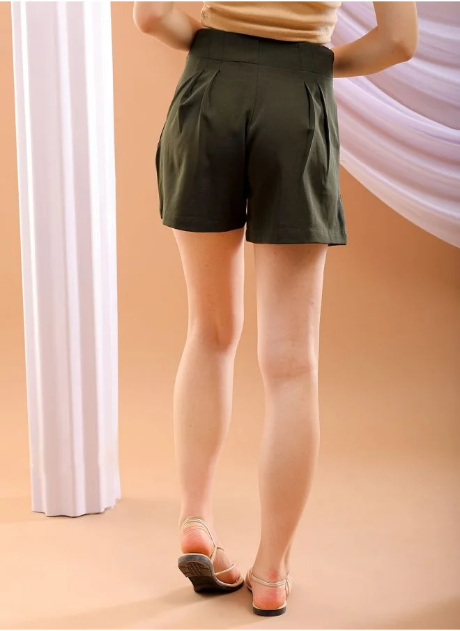 مرفوعة Women Flared Casual Solid Shorts
