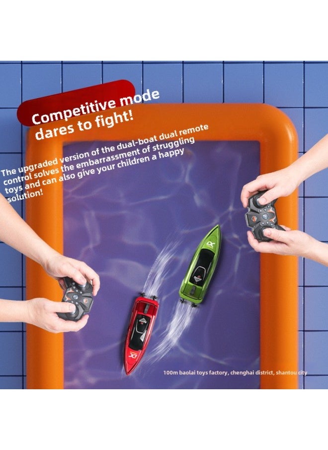 Generic - Children's Mini Remote Control Boat Wireless Electric Remote Control Speedboat Water High-speed Rowing Toy Mini Boat Wholesale-Color:Blue ] - Image 1