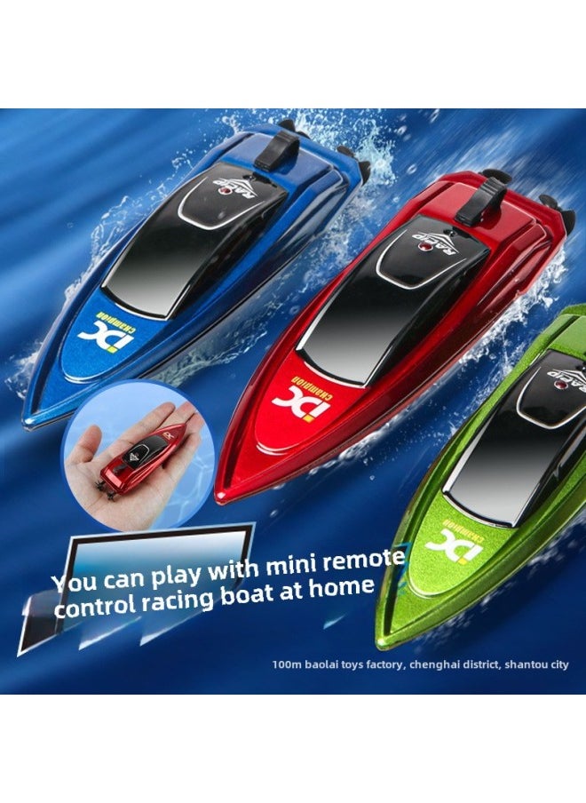 Generic - Children's Mini Remote Control Boat Wireless Electric Remote Control Speedboat Water High-speed Rowing Toy Mini Boat Wholesale-Color:Blue ] - Image 1