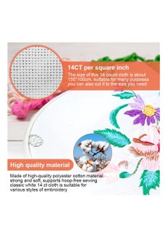 KASTWAVE Aida Cloth Cross Stitch Large Fabric White Cross Stitch Cloth Fabric Classic Reserve Aida Cloth Embroidery Cloth for Embroidery Needlework, DIY Craft (1 x 1.5m)  - Image 2
