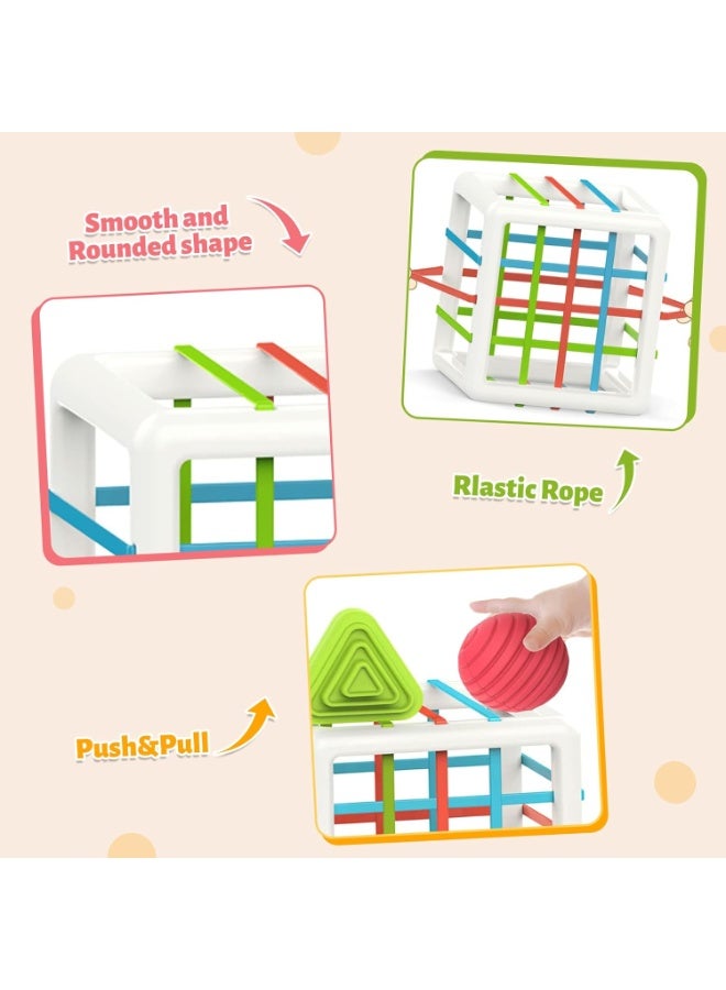 ARGT Montessori Toys for 1 Year Old,Baby Sorter Toy Colorful Cube and 6 Pcs Multi Sensory Shape, Toddler Developmental Learning Toys Birthday Gifts,Baby Toys 6-12-18 Months - Image 4