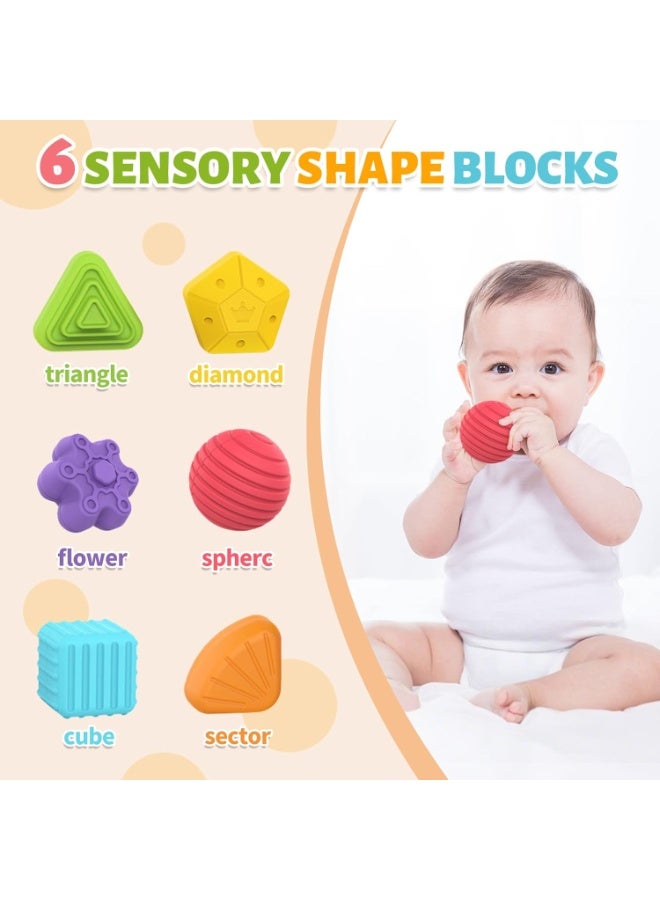 ARGT Montessori Toys for 1 Year Old,Baby Sorter Toy Colorful Cube and 6 Pcs Multi Sensory Shape, Toddler Developmental Learning Toys Birthday Gifts,Baby Toys 6-12-18 Months - Image 3