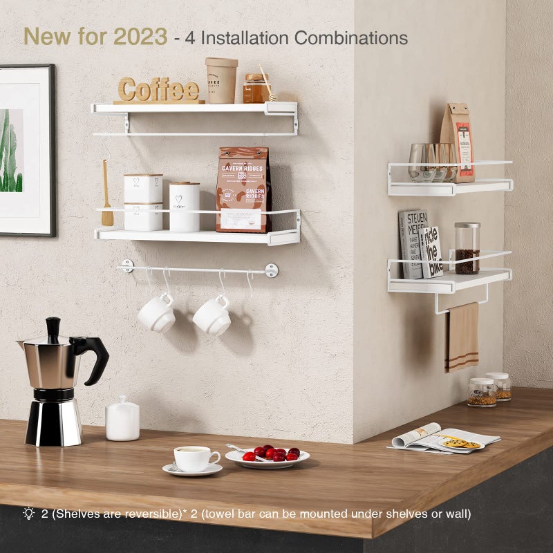 Forbena Nursery Shelves For Wall Set Of 2 White Floating Book Shelves For Kids Room Small Wall Mount Bookshelf And Toy Storage Organizer For Baby Toddlers Teens Boys Girls Bedroom Bathroom - Image 4