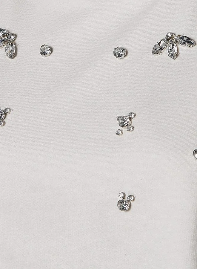 Splash FAV Regular Fit Cotton T shirt with Embellished Detail