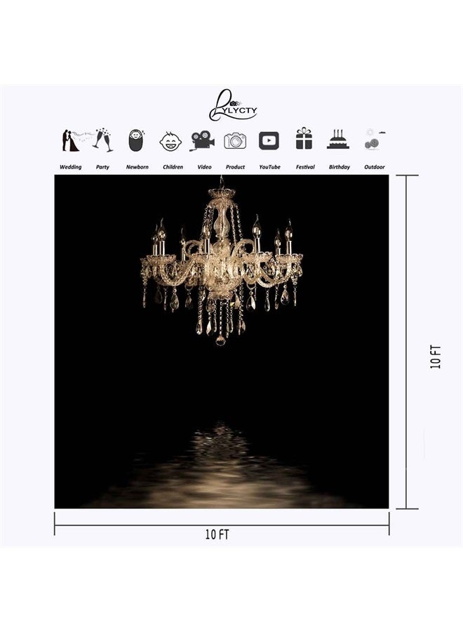 LYLYCTY 10×10 FT Chandelier Theme Photography Photography Background Cloth Backdrop Studio Props Photography LYGE289 - Image 2