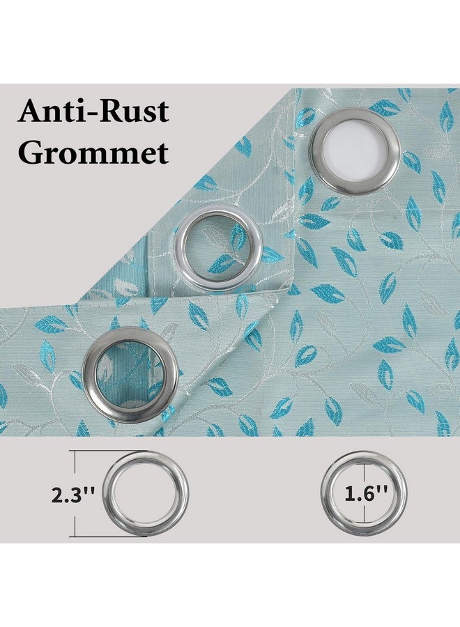 FRESH FROM LOOM Opaque Floral Curtains for Door 10 Feet Long|Big Window Curtain Polyester Weaved Parda|Modern Parde for Living Room Bedroom|Home Office Screens (Set of 3 |Aqua) Rod pocket - Image 5